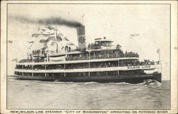 New Wilson Line Steamer "City of Washington" Operating on Potomac River Steamers Postcard Postcard Postcard