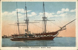 Old (Ironsides) Constitution on the Water Boston, MA Postcard Postcard Postcard