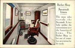 Barber Shop Savannah Liners Postcard