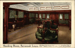 Savannah Liners - Smoking Room Cruise Ships Postcard Postcard Postcard