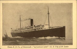 Ocean S. S. Co. of Savannah - "Savannah Line" - S. S. City of St. Louis Georgia Postcard Postcard Postcard