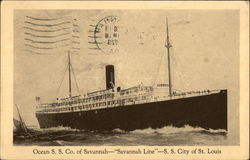 Savannah Line S.S. "City of St. Louis" - Ocean S.S. Co. of Savannah Steamers Postcard Postcard Postcard