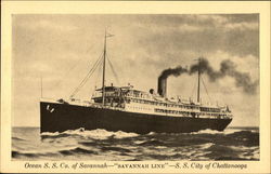 Ocean SS Co. of Savannah - SS City of Chattanooga Postcard