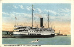 Governor Cobb Steamer at P. & O. Dock Key West, FL Postcard Postcard Postcard