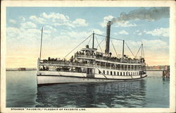 Steamer "Favorite" - Flagship of the Favorite Line Steamers Postcard Postcard Postcard