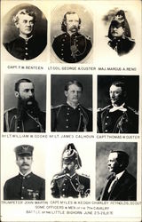 General Custer, Officers and Men from 7th Cavalry Army Postcard Postcard Postcard