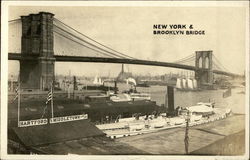 New York and Brooklyn Bridge Postcard