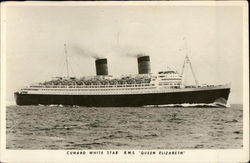 Cunard White Star R.M.S. "Queen Elizabeth" Postcard