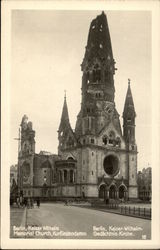 Kaiser Wilhelm Memorial Church, Kurfurstendamm Berlin, Germany Postcard Postcard Postcard