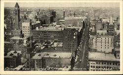 General View Up Yonge St, from Club Toronto, Canada Misc. Canada Postcard Postcard Postcard