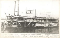 Upper Miss Str. "Douglass Boardmann" Steamers Postcard Postcard Postcard