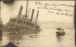 Wreck of The Quincy in the Mississippi River Disasters Postcard Postcard Postcard