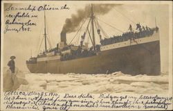 Steamship "Ohio" in Ice Fields of Bering Sea 1905 Steamers Postcard Postcard Postcard