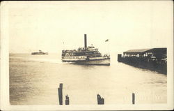 Steamer Coming Into Dock Postcard