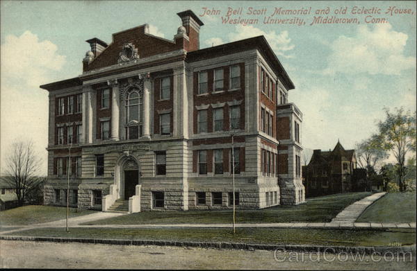 Wesleyan University - John Bell Scott Memorial Middletown, CT Postcard