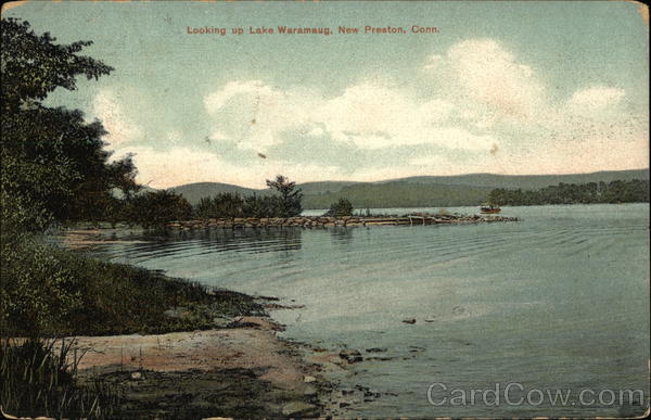 Looking up Lake Waramaug New Preston, CT Postcard