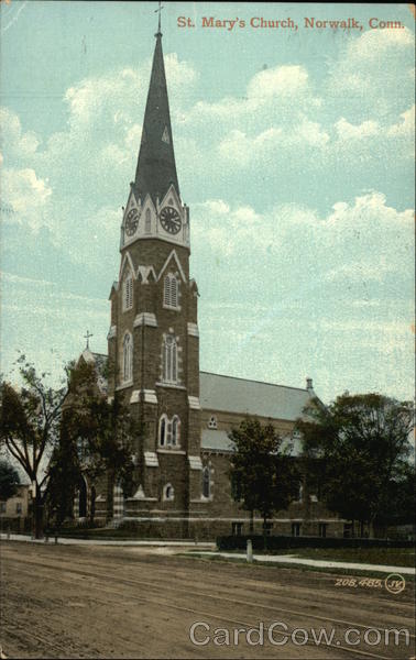 St. Mary's Church Norwalk, CT Postcard