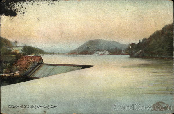 Rimmon Rock and Dam Seymour, CT Postcard