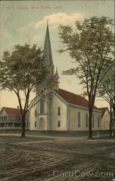 View of M.E. Church West Haven, CT Postcard