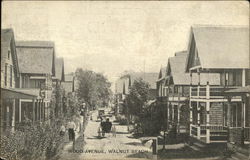 Looking Along Wood Avenue Walnut Beach, CT Postcard Postcard Postcard