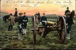 Soldiers with Cannon, 1907 Postcard