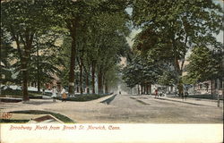 Broadway North from Broad Street Norwich, CT Postcard Postcard Postcard