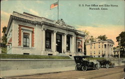 US Post Office and Elks Home Norwich, CT Postcard Postcard Postcard