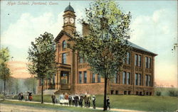 High School Building Postcard