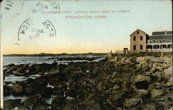 Stonington Point Looking Northwest up Harbor Postcard