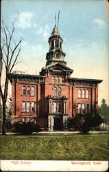 High School Building Postcard