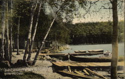 Boats at Electric Park, Highland Lake Postcard