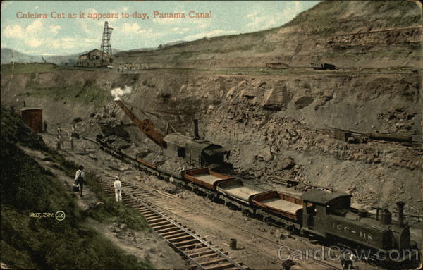 Culebra Cut, Panama Canal Postcard