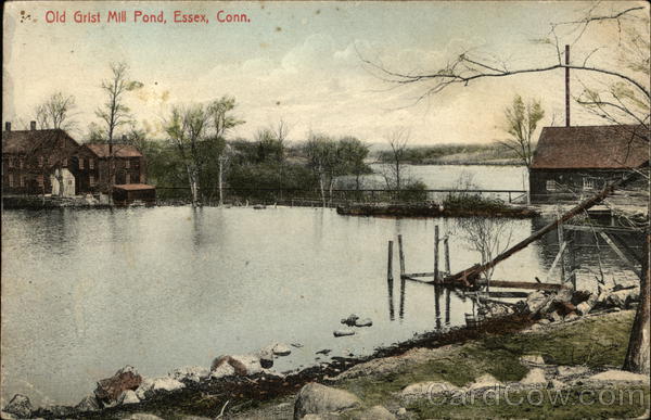 Old Grist Mill Pond Essex, CT Postcard