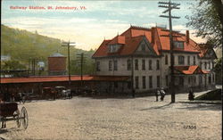 General View of Railway Station St. Johnsbury, VT Postcard Postcard Postcard