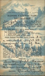 Rainier National Park - Travelogue Postcard