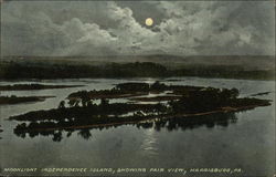 Moonlight Independence Island, Showing Fair View Harrisburg, PA Postcard Postcard Postcard