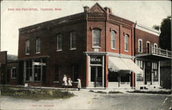 Bank and Post Office Fountain, MN Postcard Postcard Postcard