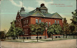 Street View of Central School Pittsburg, KS Postcard Postcard Postcard