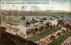 Velvet Coaster and Scenic Railway, Lakeside Park, White City Denver, CO Postcard Postcard Postcard