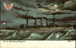 U.S. Battleship "Virginia" Postcard