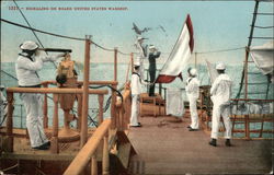 Signaling On Board United States Warship Postcard