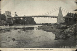 The Old Chain Bridge Between Amesbury And Newburyport Massachusetts Postcard Postcard Postcard