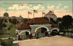 Illinois State Fair Grounds, showing Entrance and Domes Postcard