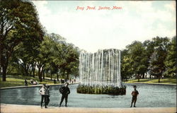 Boys at Frog Pond Boston, MA Postcard Postcard Postcard