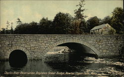 Charles River Reservation, Boylston Street Bridge Newton Upper Falls, MA Postcard Postcard Postcard