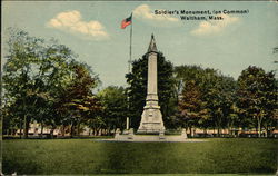 Soldier's Monument on the Common Postcard