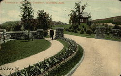 Entrance to Mount Feake Cemetery Waltham, MA Postcard Postcard Postcard