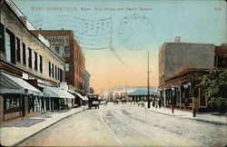 Elm Street and Davis Square West Somerville, MA Postcard Postcard Postcard