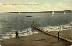 View frolm Foot of Avenue Beach Park, CT Postcard Postcard Postcard