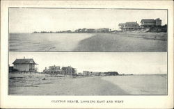 Clinton Beach Looking East and West Connecticut Postcard Postcard Postcard